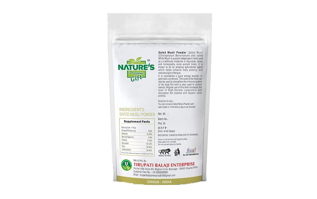 Nature's Gift Safed Musli Powder    Pack  250 grams